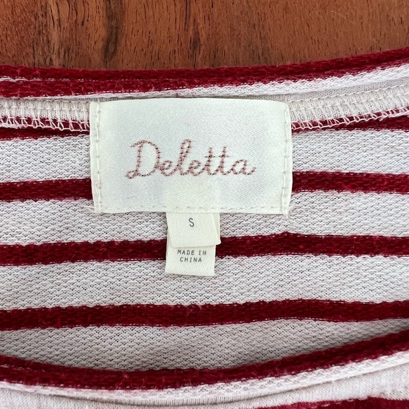 Deletta Anthropologie Stripped Blouse Size Small - Picture 5 of 6
